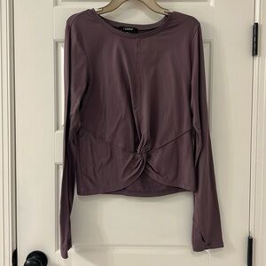 Maroon Zobha long sleeve workout crop shirt